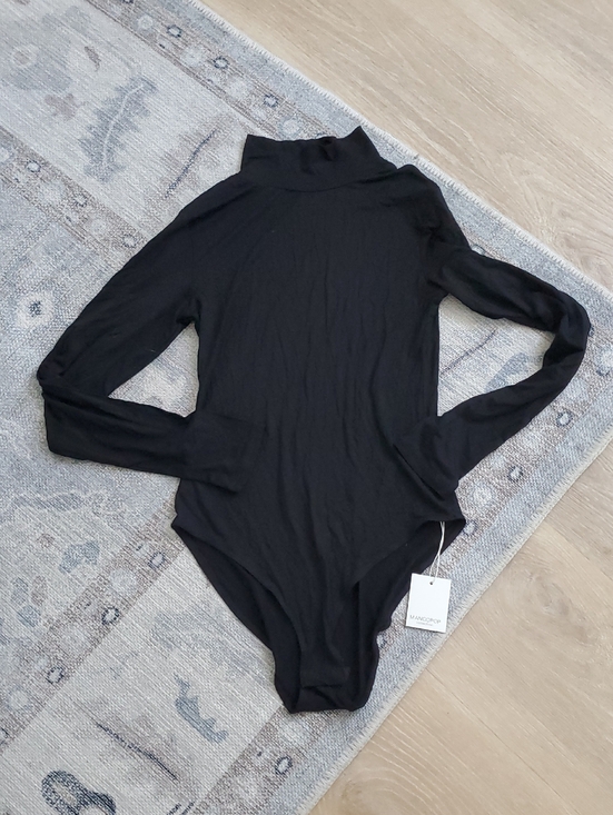 Mangopop Tops - NWT MangoPop Black Longsleeve Bodysuit Mock Turtleneck SzS